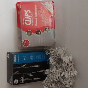 GE 300 Icicle Style Lights Clear String Along Patio Porch Eaves. No bundling.